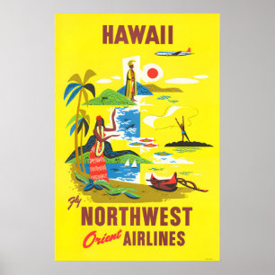 Hawaii - Northwest Orient Reiseplakatdrucke Poster