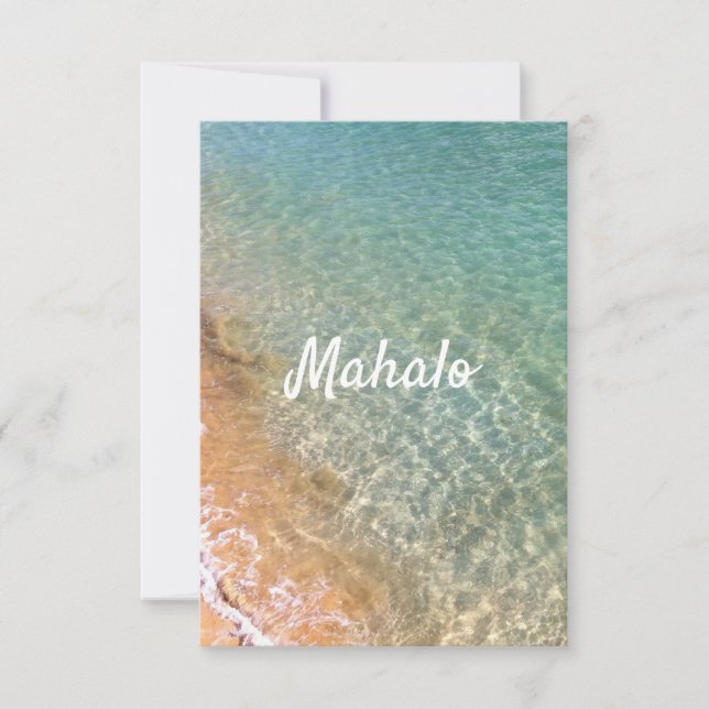 Hawaii Ocean Aloha Heart Sticker Napkins Dankeskarte (Vorderseite)