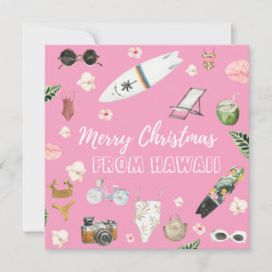 Hawaii oder Tropical Square Foto Weihnachtskarte Mitteilungskarte