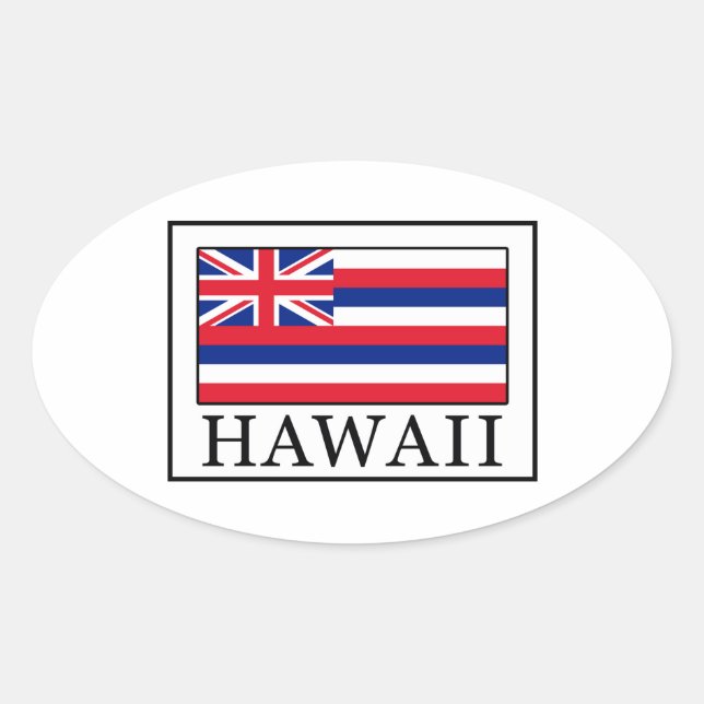 Hawaii Ovaler Aufkleber (Vorderseite)