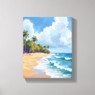 Hawaii Ozean Strand Aquarellmalerei Leinwanddruck