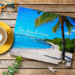 Hawaii Palm Tree Tropical Beach on Beach Time<br><div class="desc">"Zur Strandzeit." Entspannen Sie sich in Erinnerungen von faulen, tropischen Tagen am Strand, wenn Sie dieses inspirierende Hawaii Foto Puzzle eines einsamen Palmen auf einem sandigen, halbmondförmigen Strand mit türkisblauem Himmel und Wasser genießen. Ein tolles Geschenk für jemanden, der etwas Besonderes ist! Kommt in eine besondere Geschenkboxen. Sie können dieses...</div>