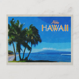 Hawaii Palm Trees und Molokai Vintage Travel Postkarte