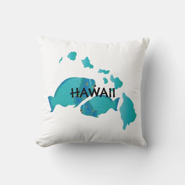 Hawaii-Papageien-Fisch-Kissen Kissen (Vorderseite)