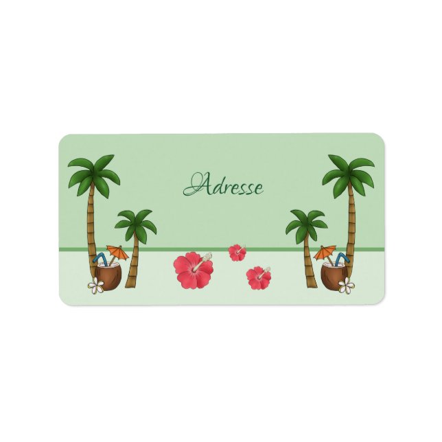 Hawaii personalisieri adressaufkleber (Vorne)