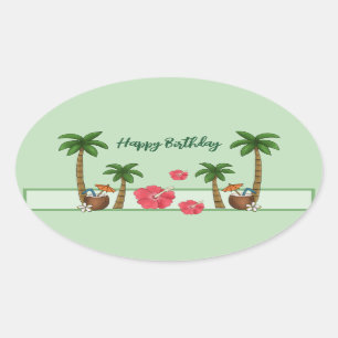Hawaii personalisieri ovaler aufkleber