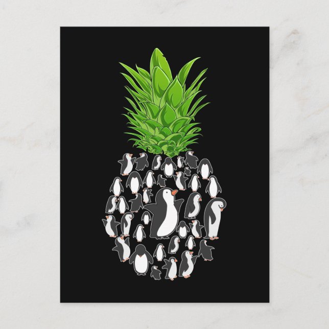 Hawaii Pineapple Penguins Postkarte (Vorderseite)