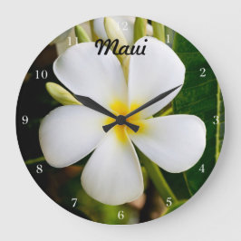 Hawaii Plumeria Große Wanduhr