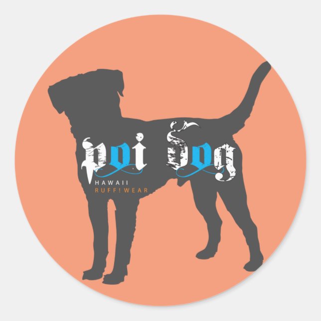 Hawaii Poi Dog / Gepäckanhänger Runder Aufkleber (Vorderseite)