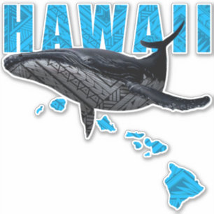 HAWAII-POLYNESISCHE DREIGEL HUMPBACK HAWAII-INSELN AUFKLEBER