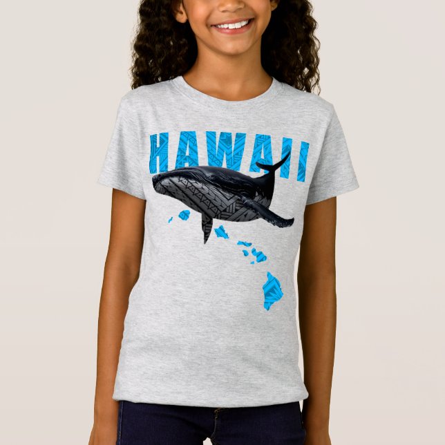 HAWAII-POLYNESISCHE DREIGEL HUMPBACK HAWAII-INSELN T-Shirt (Vorderseite)