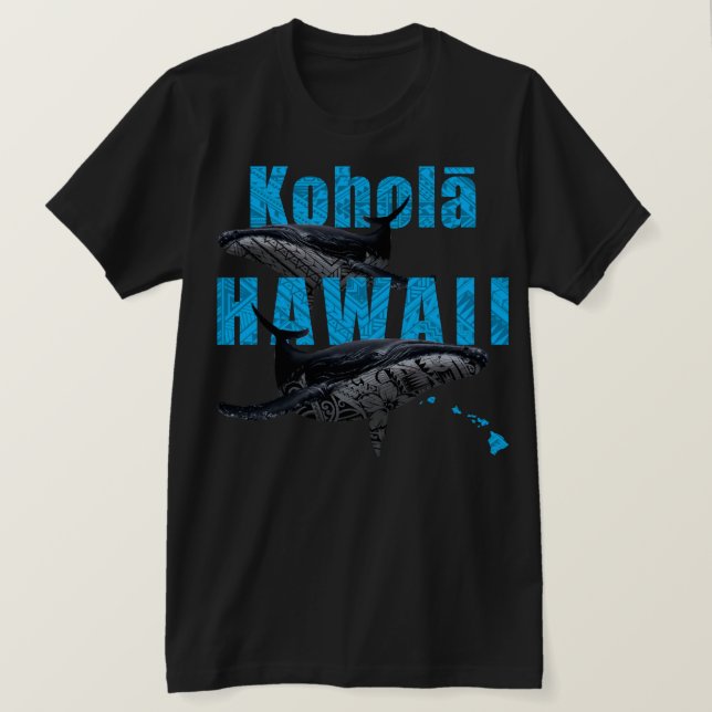 HAWAII-POLYNESISCHE TRIBAL HUMPBACKS HAWAII-INSELN T-Shirt (Design vorne)