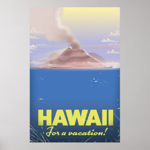 Hawaii pour des vacances ! affiche de voyage vinta
