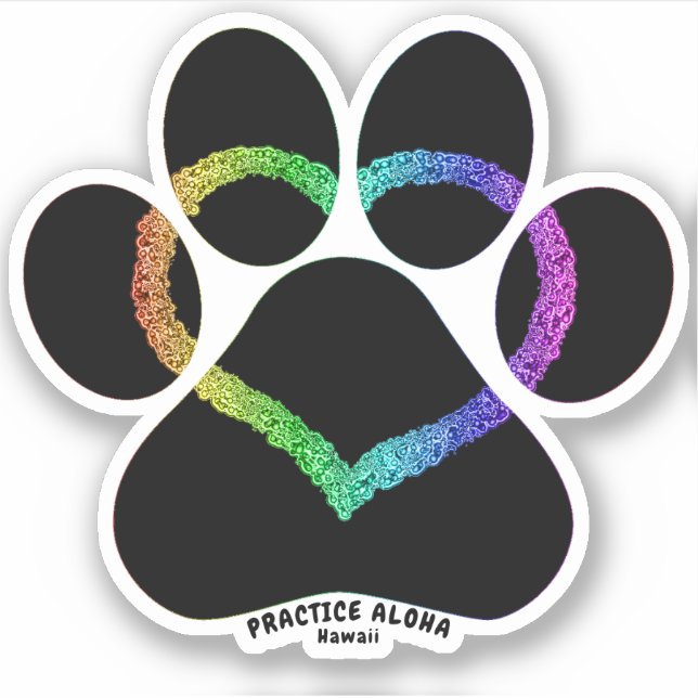 Hawaii Practice Aloha - Kitty Liebe Rainbow Aufkleber (Vorderseite)