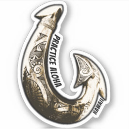 Hawaii Practice Aloha - Tribal Hook Aufkleber