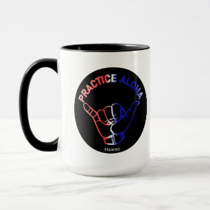 Hawaii praktiziert Aloha Flag Shaka (Hang locker) Tasse