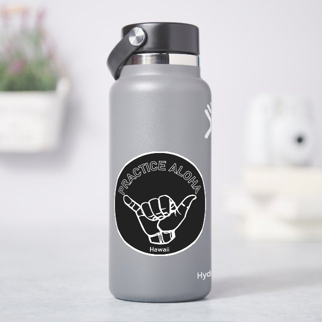 Hawaii praktiziert Aloha Shaka (Hang locker) Aufkleber (HydroFlask)