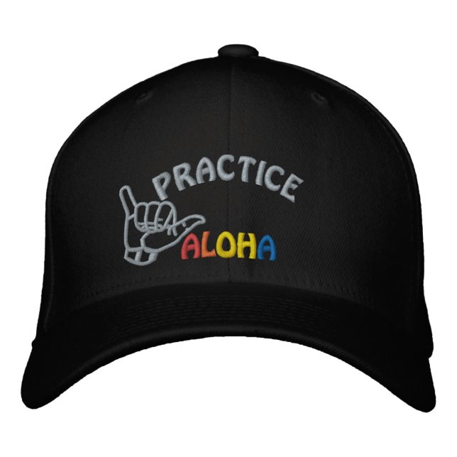 Hawaii praktiziert Aloha Shaka (Hang locker) Bestickte Baseballkappe (Vorderseite)