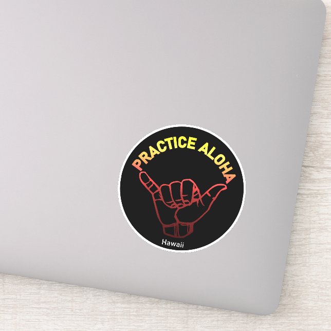 Hawaii Praxis Aloha Lava Shaka (Hang locker) Aufkleber (Detail)