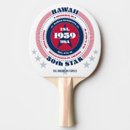 Hawaii-Pride-Circular Typografie Monogramm Tischtennis Schläger