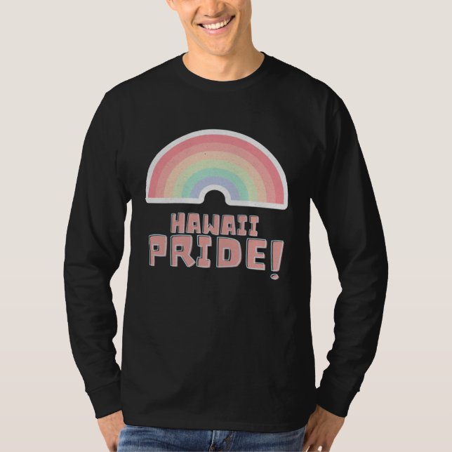 Hawaii Pride LGBTQ Cute Rainbow Minimalist Pride T-Shirt (Vorderseite)