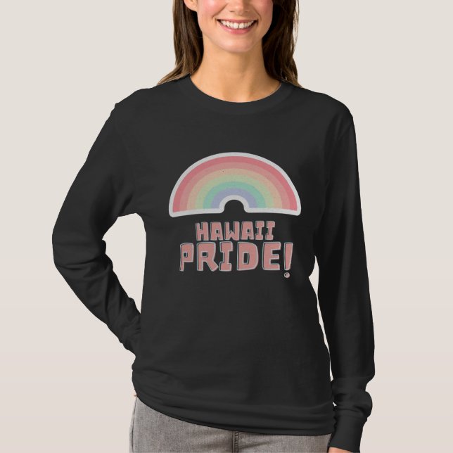 Hawaii Pride LGBTQ Cute Rainbow Minimalist Pride T-Shirt (Vorderseite)
