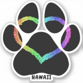 Hawaii Puppy Liebe Rainbow Aufkleber