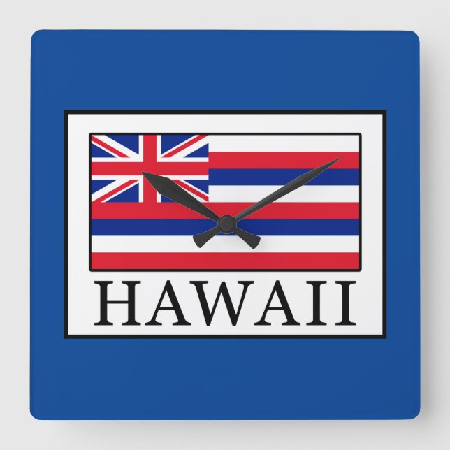 Hawaii Quadratische Wanduhr (Vorderseite)
