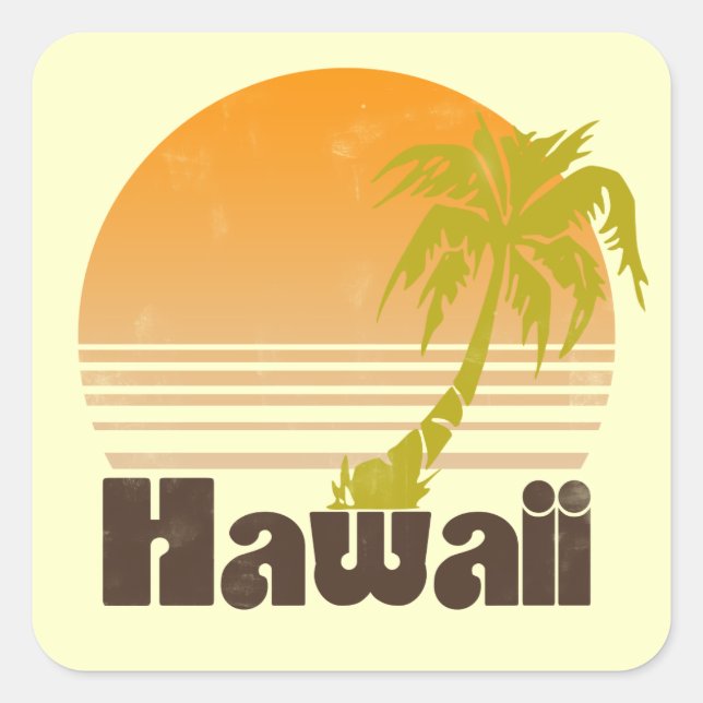 Hawaii Quadratischer Aufkleber (Vorderseite)