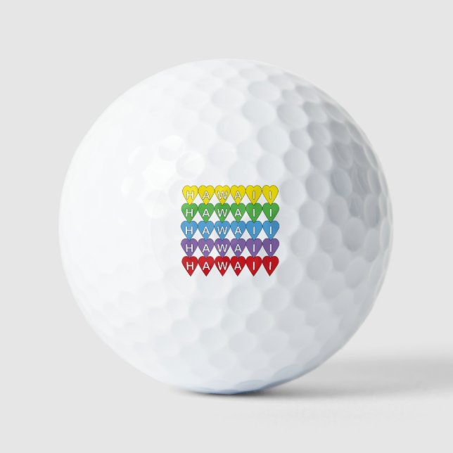 Hawaii Rainbow Hearts Golfball (Vorderseite)