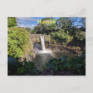Hawaii Rainbow Waterfall Postkarte