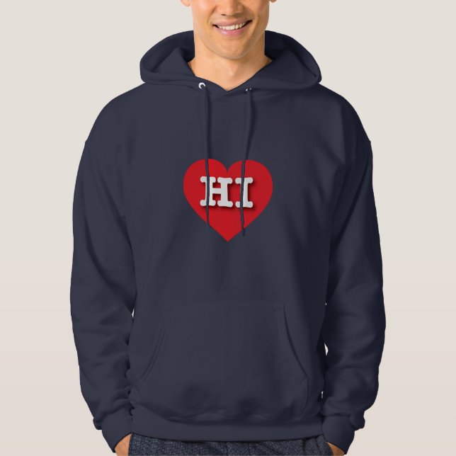 Hawaii Red Heart - I Liebe HI Hoodie (Vorderseite)