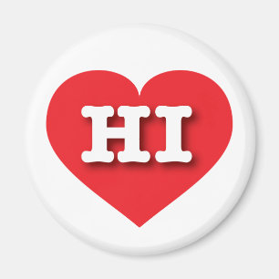 Hawaii Red Heart - I Liebe HI Magnet