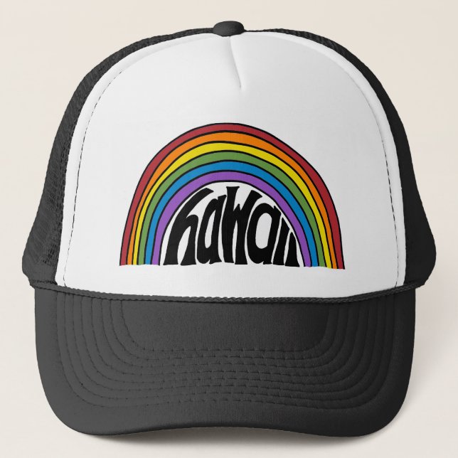 Hawaii-Regenbogen Truckerkappe (Vorderseite)
