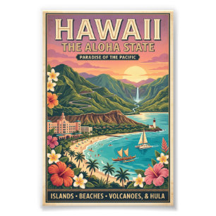 Hawaii-Reiseplakat - Das Aloha-Staat-Paradies Fotodruck