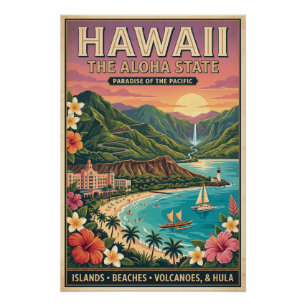Hawaii-Reiseplakat - Das Aloha-Staat-Paradies Poster