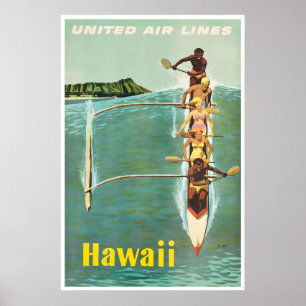 Hawaii-Reiseplakat Hawaiianisches Surf-Druck Stan Poster