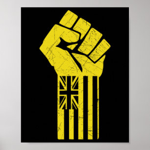 Hawaii Resist Fist Up Defend Kanaka Maoli Kea Poster