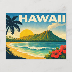 Hawaii Retro-Reise-Postkarte Postkarte