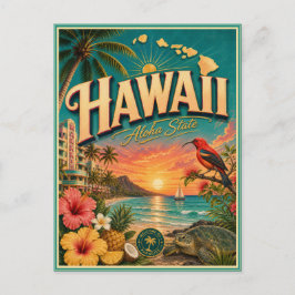 Hawaii Retro Reise Souvenir Postkarte