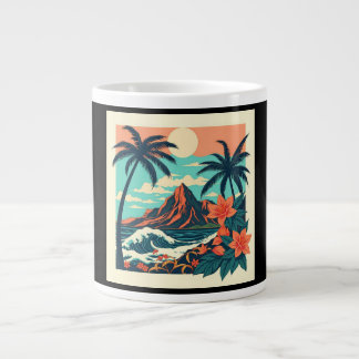 Hawaii Retro Tropisch Jumbo-Tasse