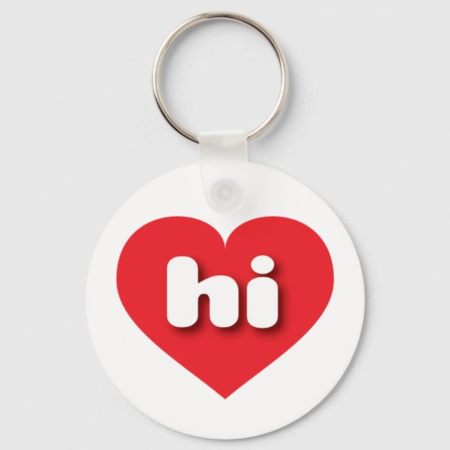 Hawaii - Rotes Herz - I Liebe hi Schlüsselanhänger (Vorderseite)
