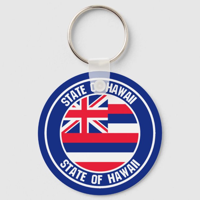 Hawaii Round Emblem Schlüsselanhänger (Vorderseite)