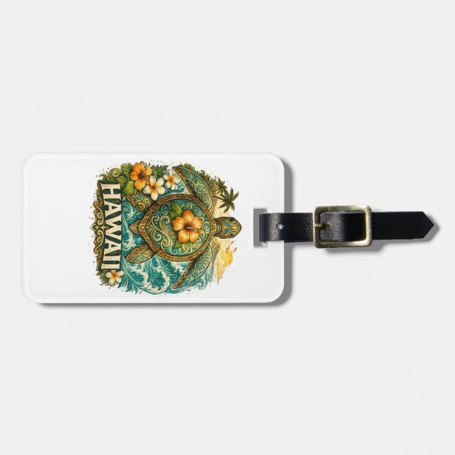 Hawaii-Schildkröte Gepäckanhänger (Vorderseite horizontal)