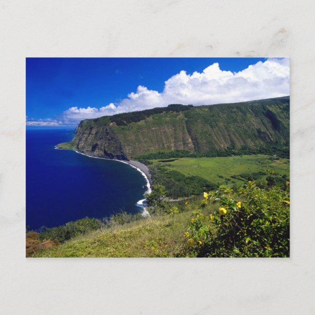 Hawaii Schöner Strand und Berge Postkarte (Vorderseite)