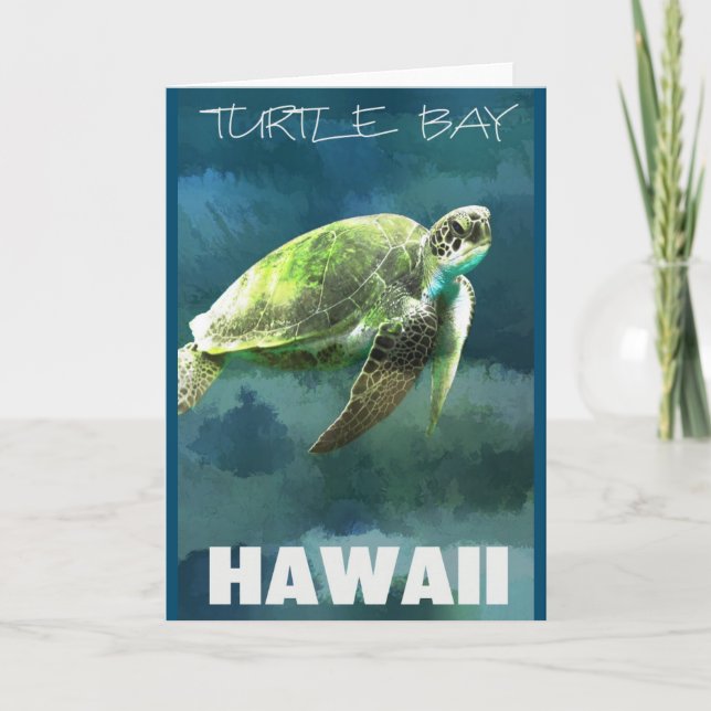 Hawaii Sea Turtle Artistic Karte (Vorderseite)