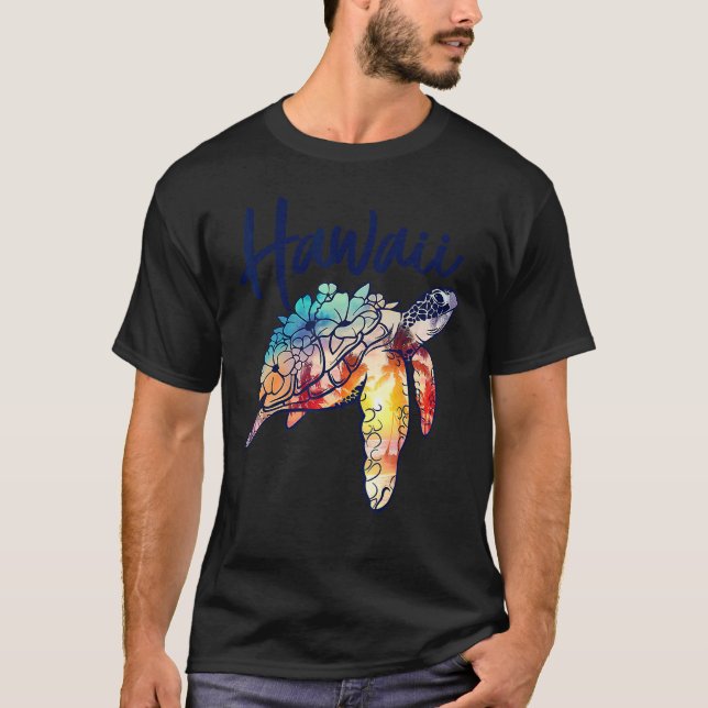 Hawaii Sea Turtle Hawaiian Floral Matching Family T-Shirt (Vorderseite)