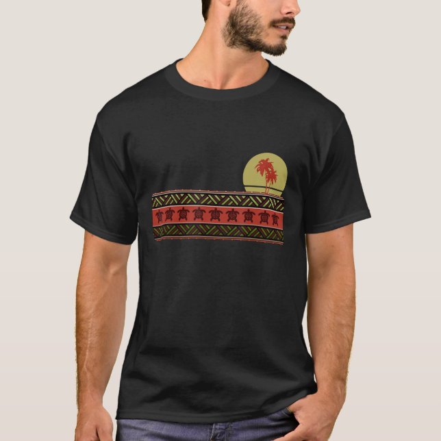 Hawaii Sea Turtle Maori Tribal Neuseeland Polynes T-Shirt (Vorderseite)