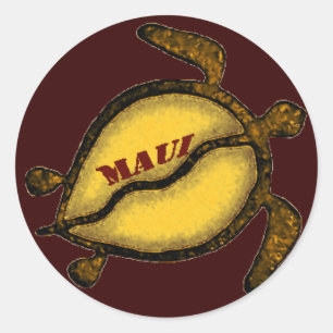 Hawaii Sea Turtle Maui Runder Aufkleber