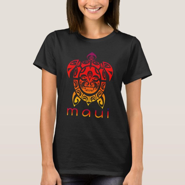 Hawaii Sea Vivid Turtle, Maui Hawaiian T-Shirt (Vorderseite)
